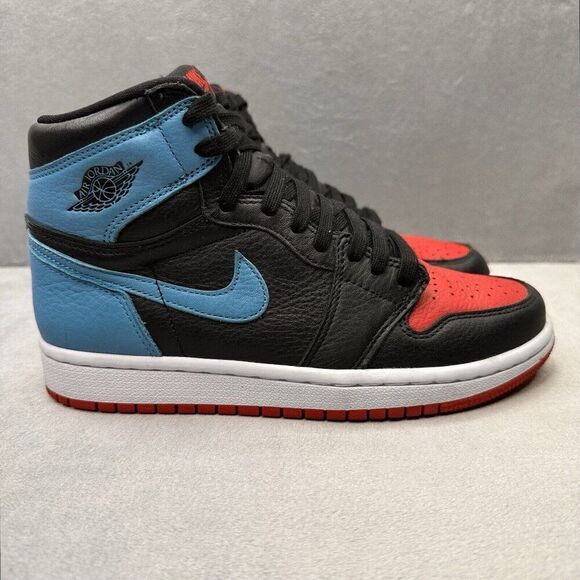 Womens Size 6 Nike Air Jordan 1 High OG Shoes UNC to CHI 2020 Red Blue Black - Picture 1 of 8